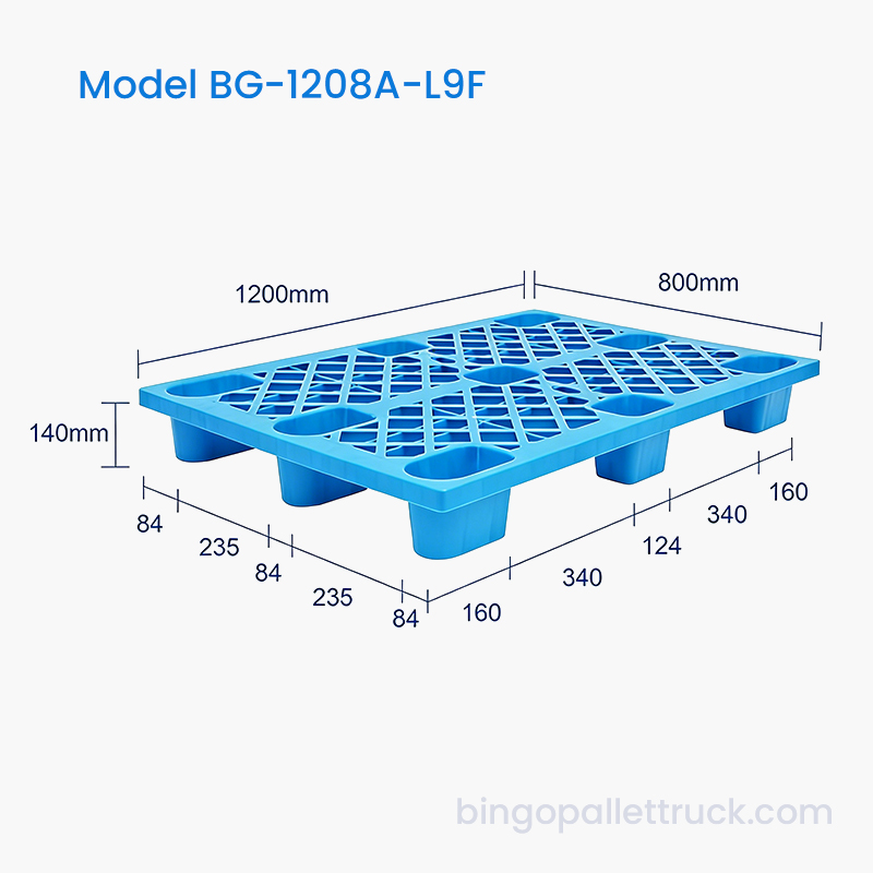 Palette en plastique légère de 1 200 x 800 mm pour les entrepôts de vente au détail et de commerce électronique