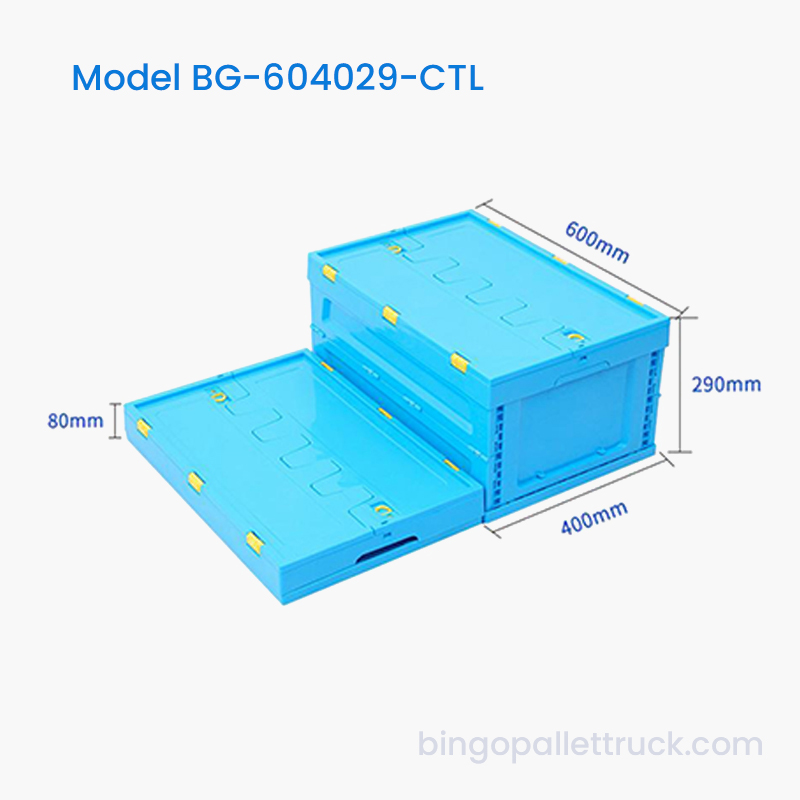 Fourre-tout en plastique pliable peu encombrant de 53 L avec couvercle pour entrepôt