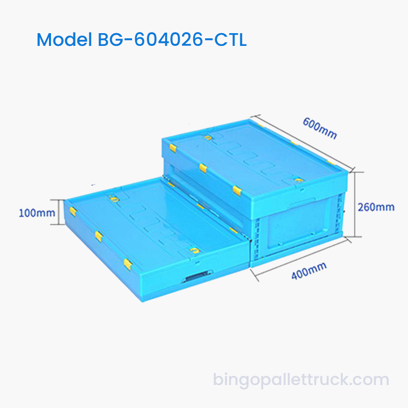 Fourre-tout en plastique pliable de 47 L avec couvercle pour le stockage logistique