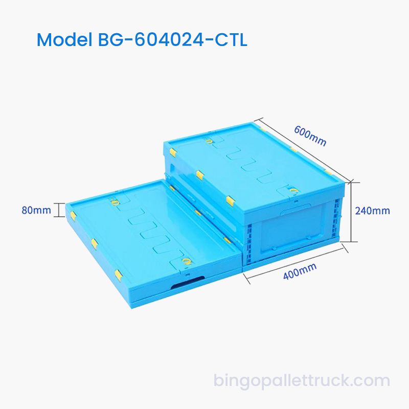 Fourre-tout en plastique pliable haute capacité de 42 L avec couvercle pour la logistique