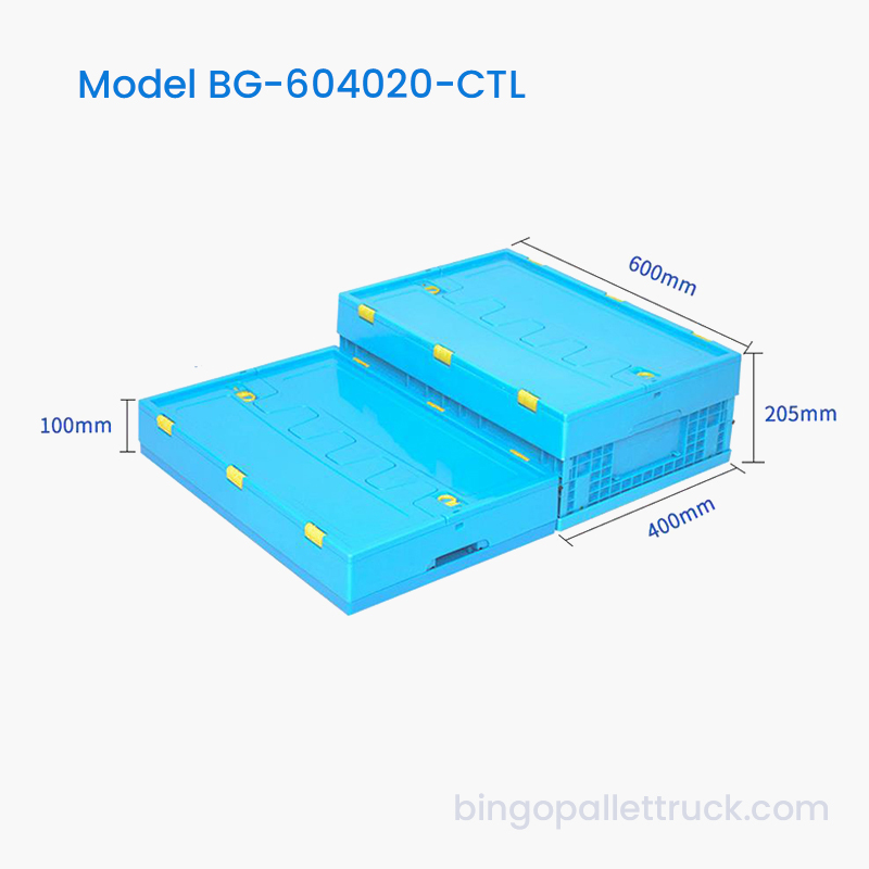 Fourre-tout en plastique pliable de 36 L avec couvercle pour la logistique industrielle