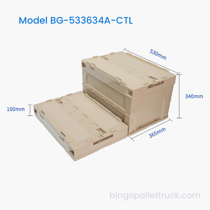 Fourre-tout en plastique pliable robuste de 50 L avec couvercle