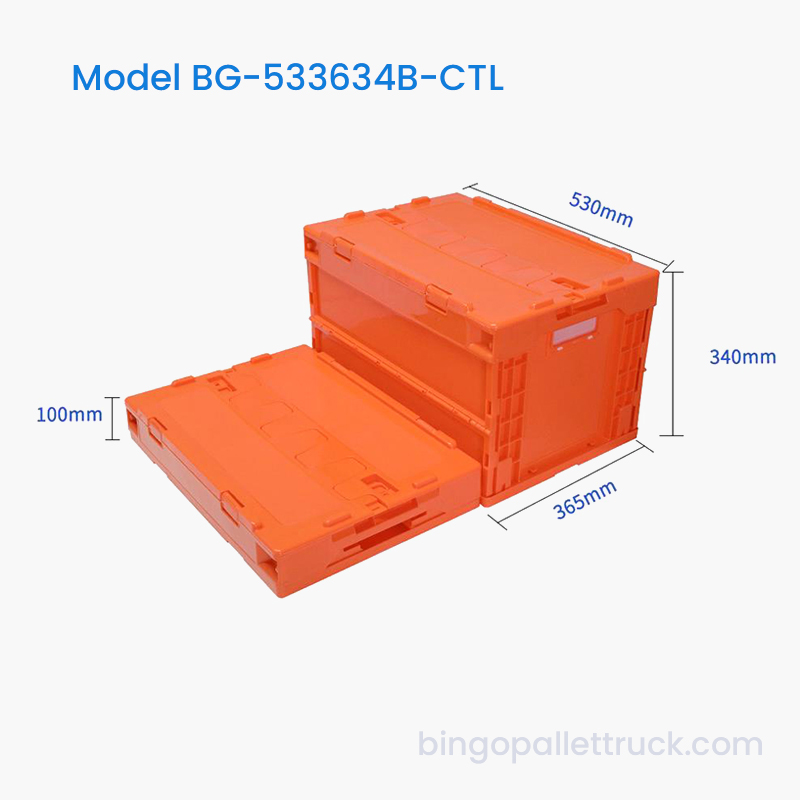 Fourre-tout en plastique pliable de 50 L avec couvercle