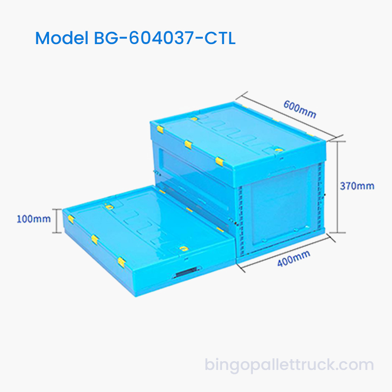 Fourre-tout en plastique pliable haute capacité de 69 L avec couvercle