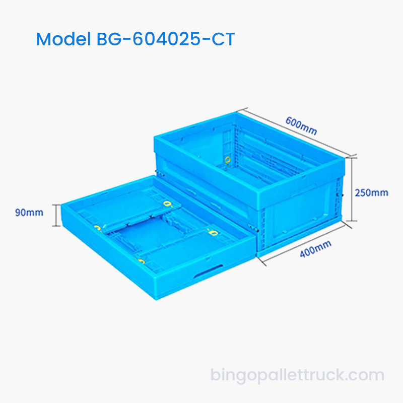 Boîte fourre-tout en plastique pliable de 47 L pour entrepôt industriel