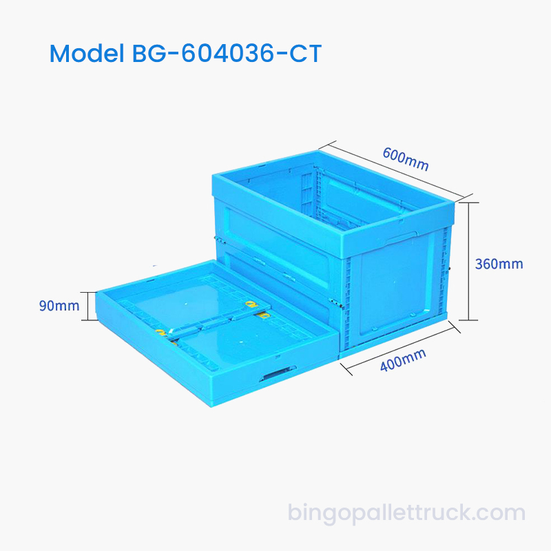 Boîte fourre-tout en plastique pliable de 69 L pour le stockage en vrac en entrepôt