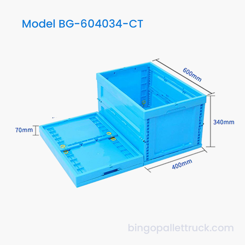 Boîte fourre-tout en plastique pliable de 65 L pour le transport de marchandises en vrac