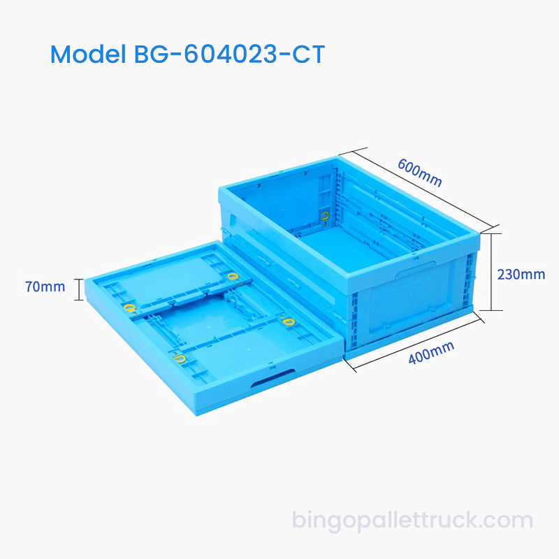 Boîte fourre-tout en plastique pliable de 42 L pour le tri des marchandises en entrepôt