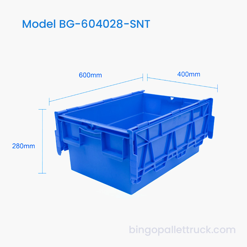 Boîte fourre-tout en plastique empilable et nid de 54 L pour le tri des marchandises en entrepôt