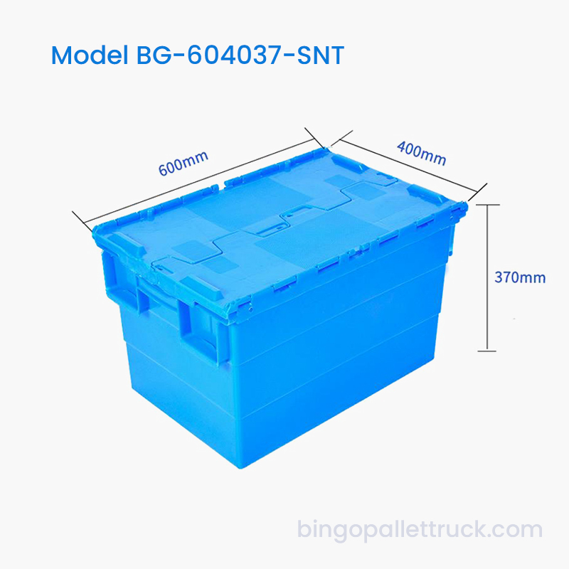 Boîte fourre-tout en plastique Stack and Nest de 75 L pour le stockage de grandes pièces