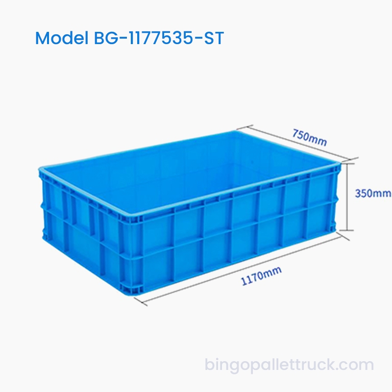 Boîte fourre-tout en plastique empilable robuste de 258 L pour le stockage de marchandises en vrac