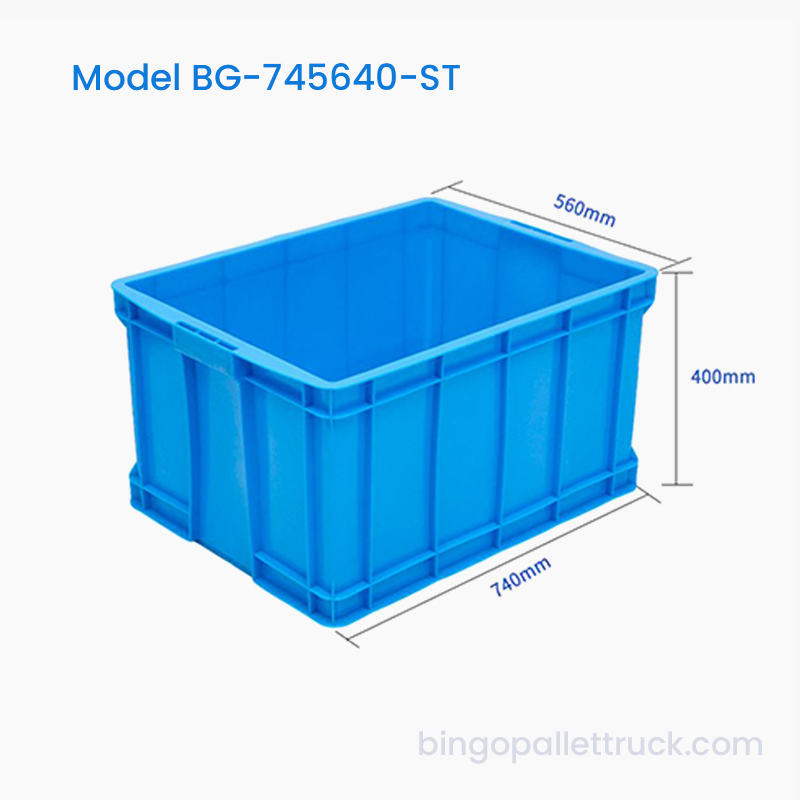 Boîte fourre-tout en plastique empilable robuste de 137 L pour le transport de marchandises en vrac