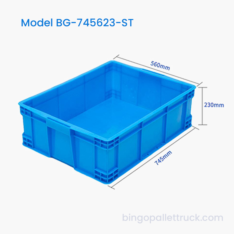 Boîte fourre-tout en plastique empilable en PEHD de 77 L pour pièces d'atelier