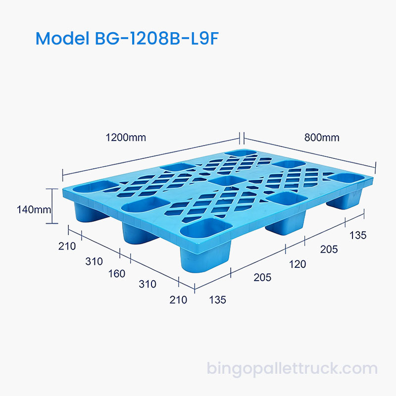Palette en plastique légère de 1200x800mm pour le stockage de l'industrie alimentaire et des boissons