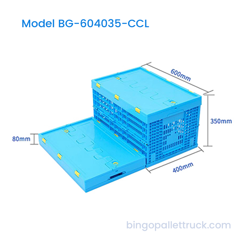 Caisse en plastique pliable peu encombrante de 65 L avec couvercle