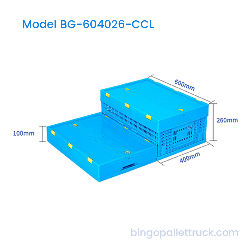 Caisse en plastique pliable de 47 L avec couvercle pour le stockage logistique
