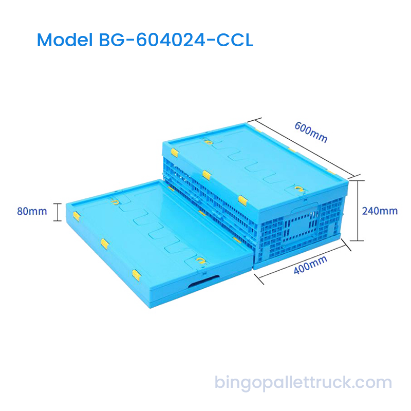 Caisse en plastique pliable haute capacité de 42 L avec couvercle pour la logistique