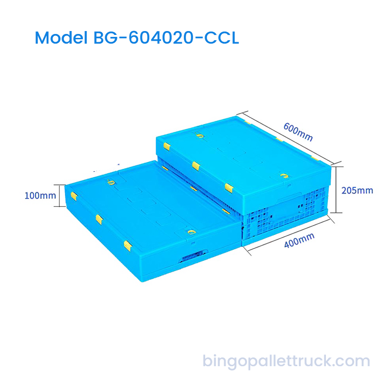 Caisse en plastique pliable de 36 L avec couvercle pour la logistique industrielle