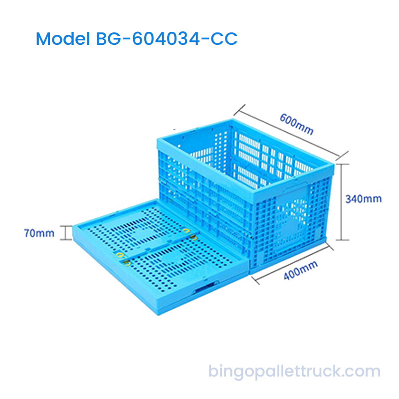 Caisse en plastique pliable de 65 L pour le transport de marchandises en vrac