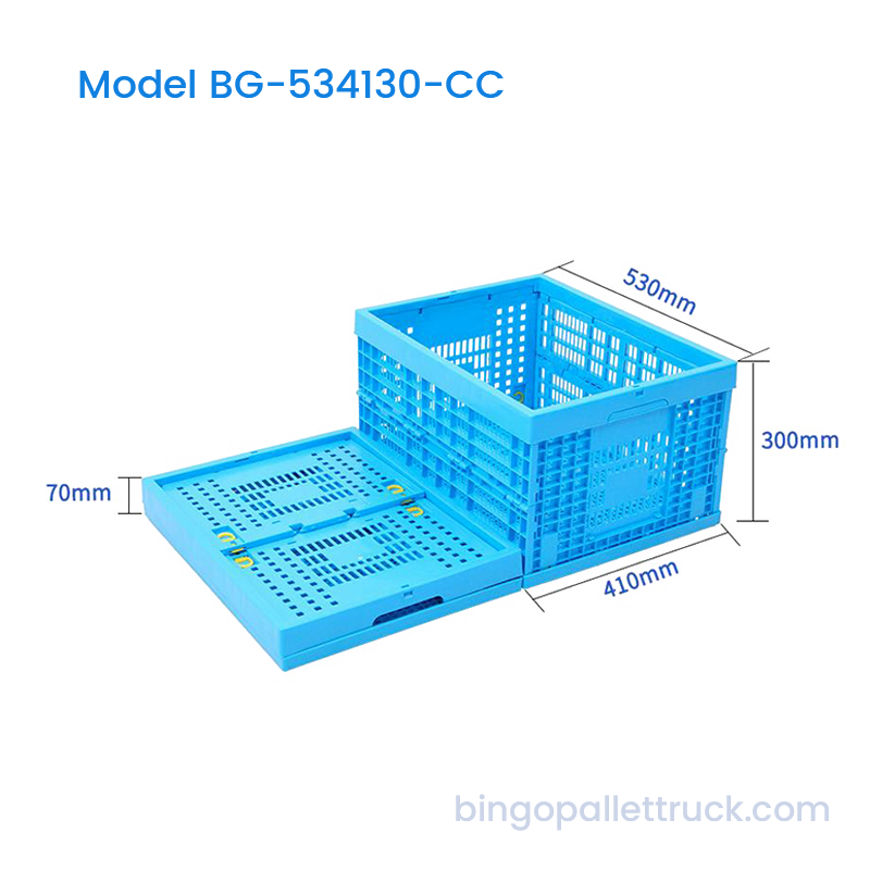 Caisse en plastique pliable peu encombrante de 53 L pour le stock de magasin