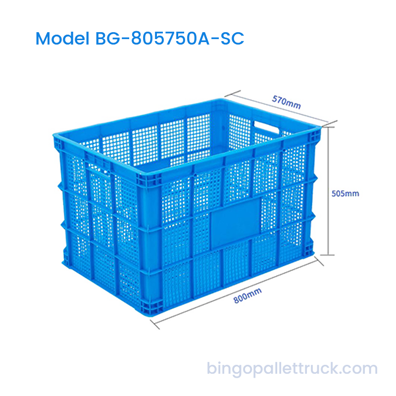 Caisse en plastique empilable de 194 L pour le stockage de gros composants