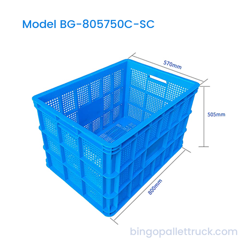 Caisse en plastique empilable robuste de 194 L pour le transport de marchandises en vrac