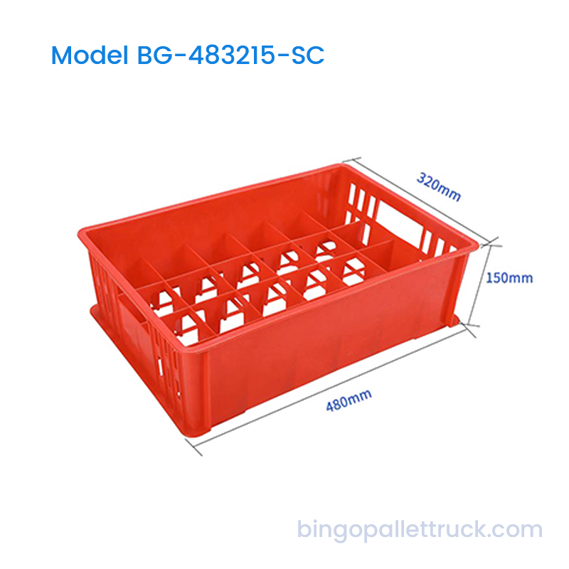Caisse de gobelets en plastique empilable de 18 L pour restaurant et bar