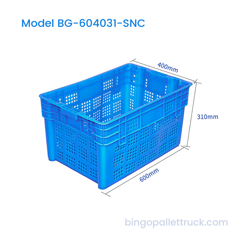 Caisse en plastique empilable et emboîtable de 60 L pour le transport de fruits et légumes